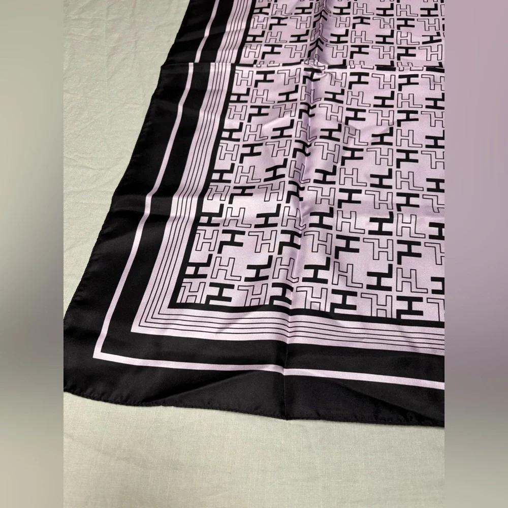 HERVE LEGER Limited Edition  100% Silk Scarf Lilac & Black